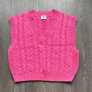Sunday Best Vibrant Pink V-Neck Sweater Vest